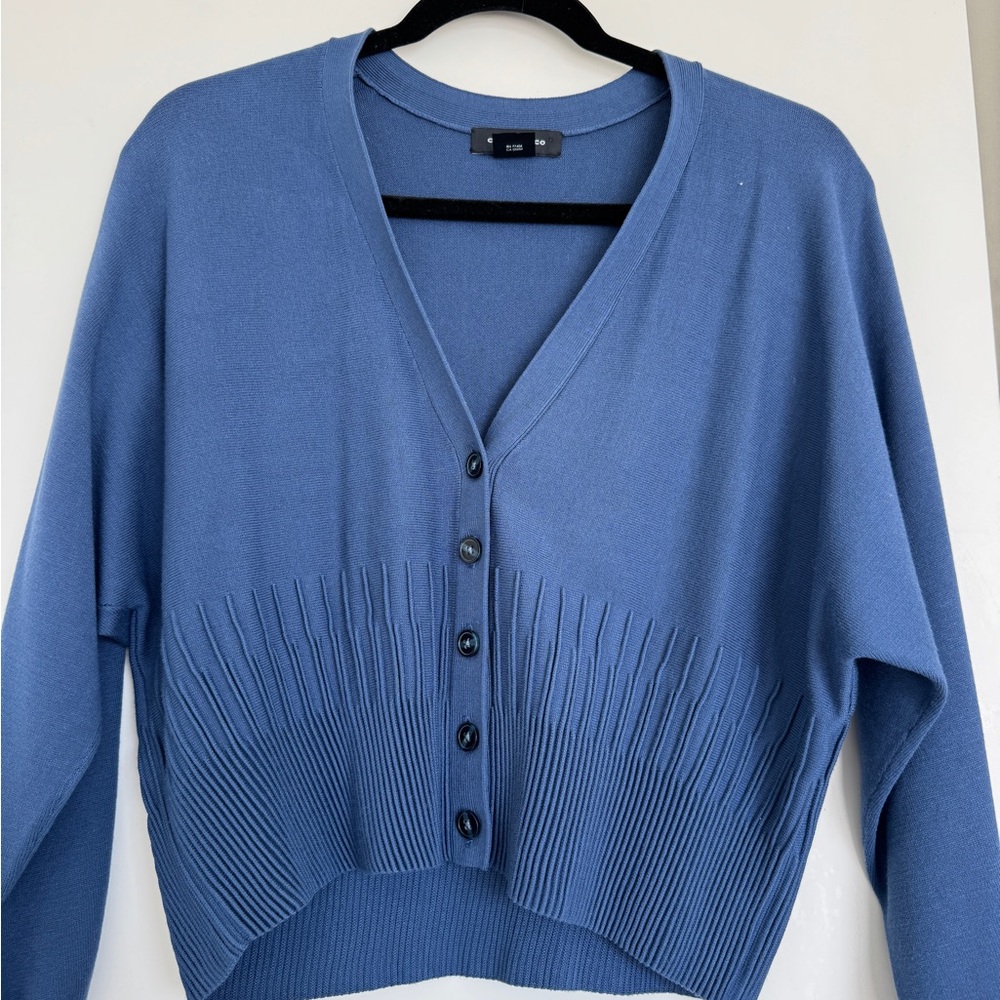 Club Monaco Blue Button-Up Cardigan